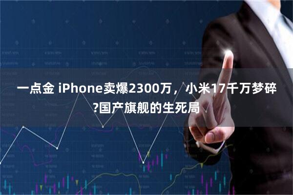 一点金 iPhone卖爆2300万，小米17千万梦碎?国产旗舰的生死局